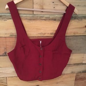 NWT Free People Button down crop top Sz 12